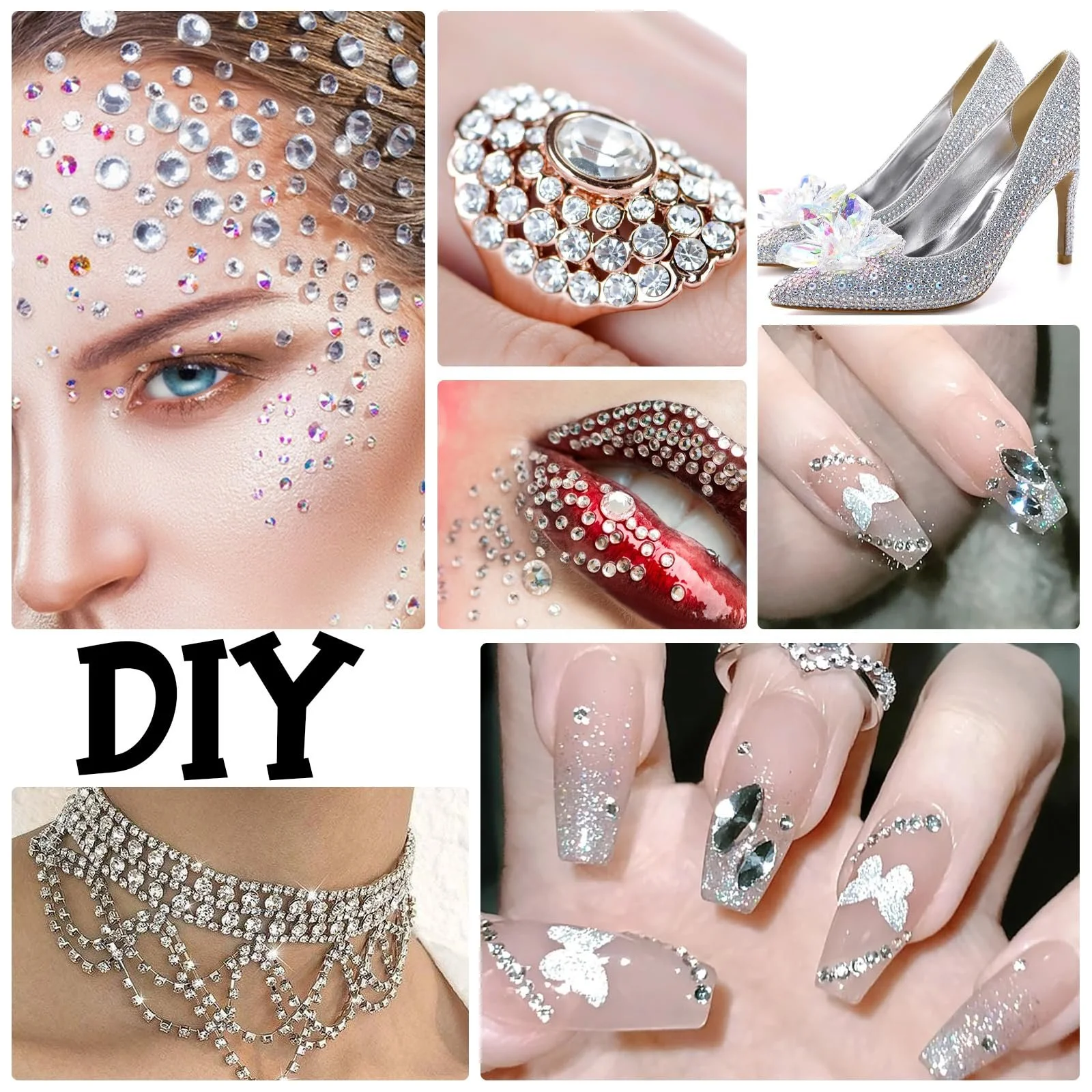 Стразы для ногтей круглые кристаллические 3D декоративные прозрачные, 810 шт, фото №8