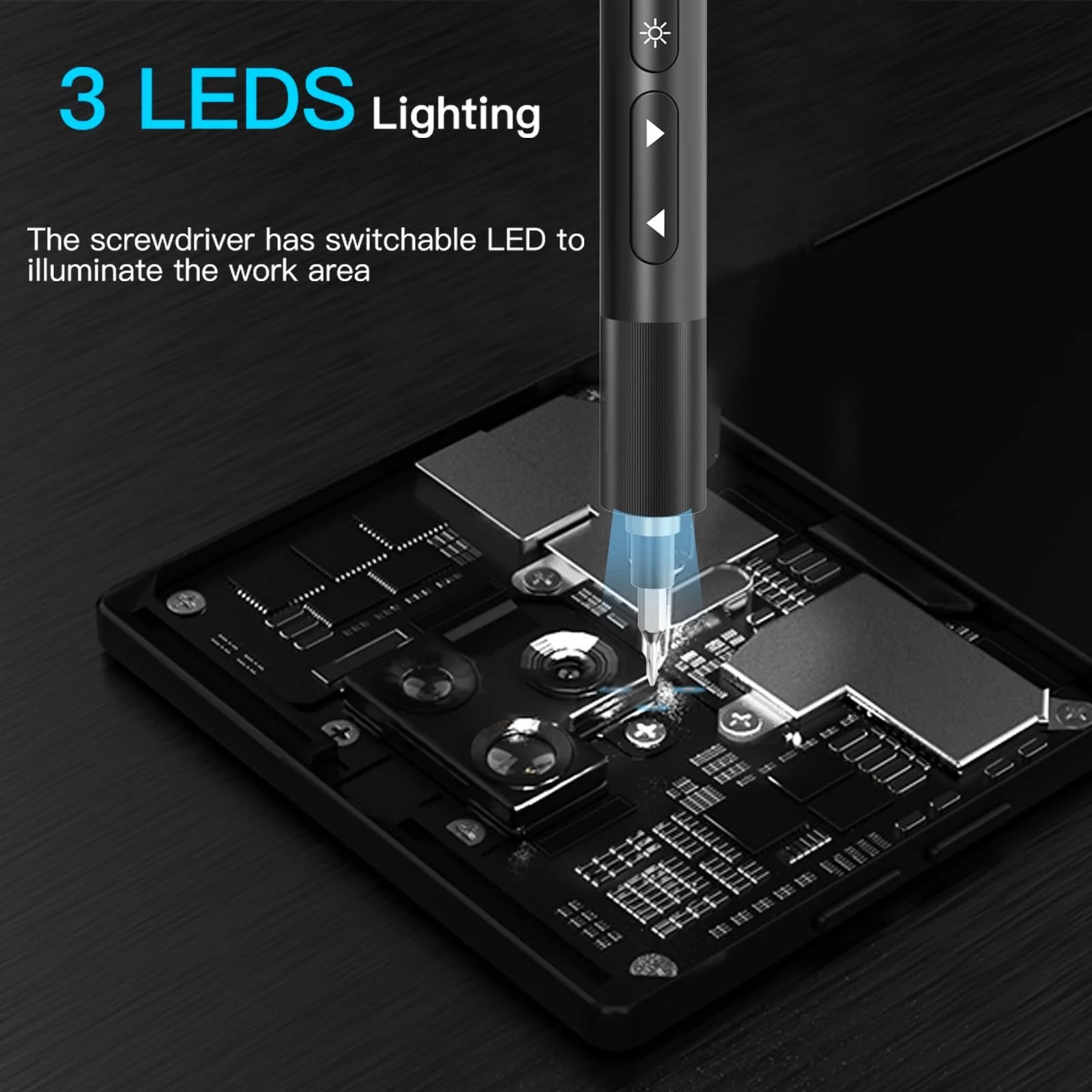 Набір акумуляторних прецизійних викруток 66 в 1 56 біт LED Чорний, фото №6