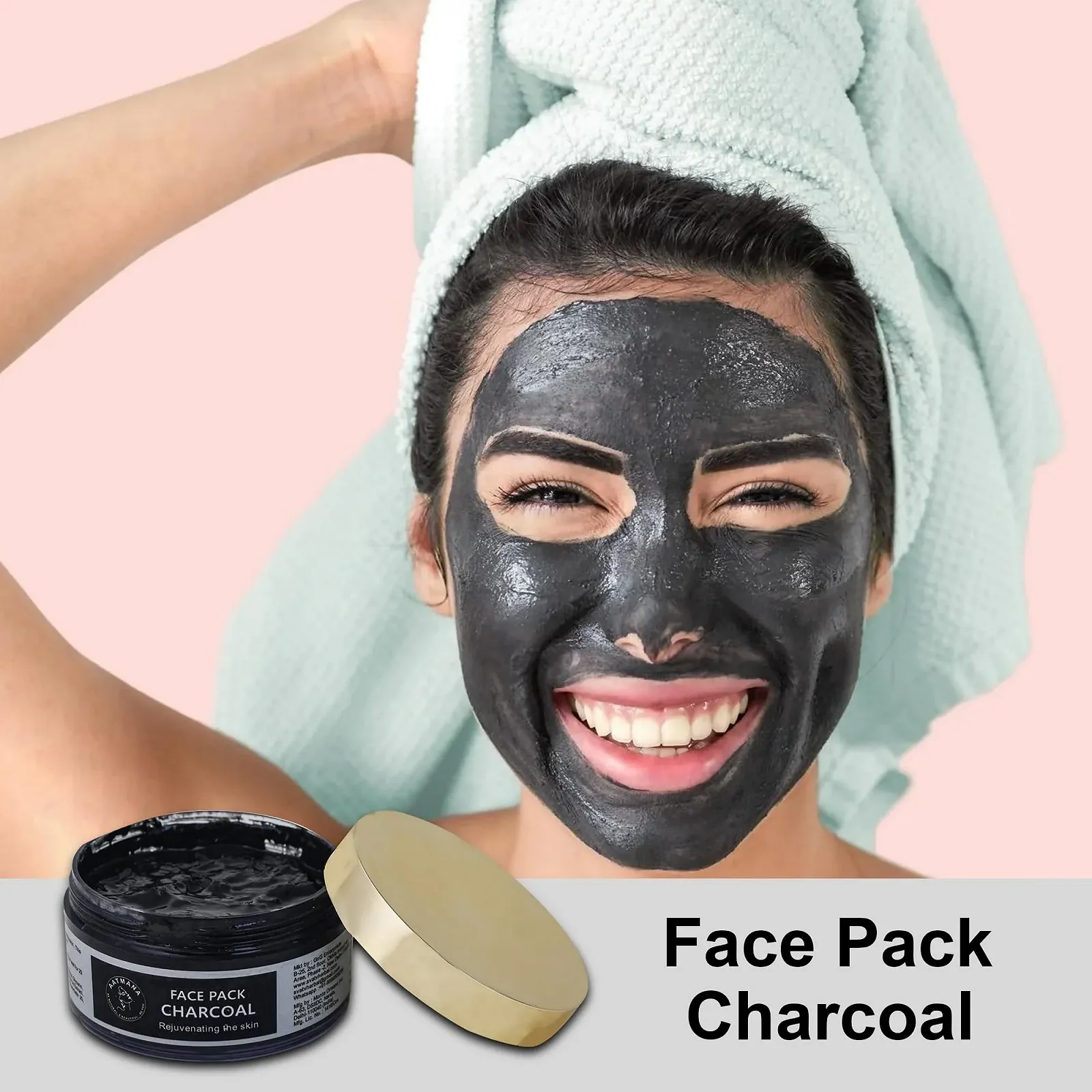 Маска для обличчя AATMANA з деревним вугіллям, для пружності шкіри, 250 грам, фото №2 Маска для обличчя AATMANA з деревним вугіллям, для пружності шкіри, 250 грам, фото №2