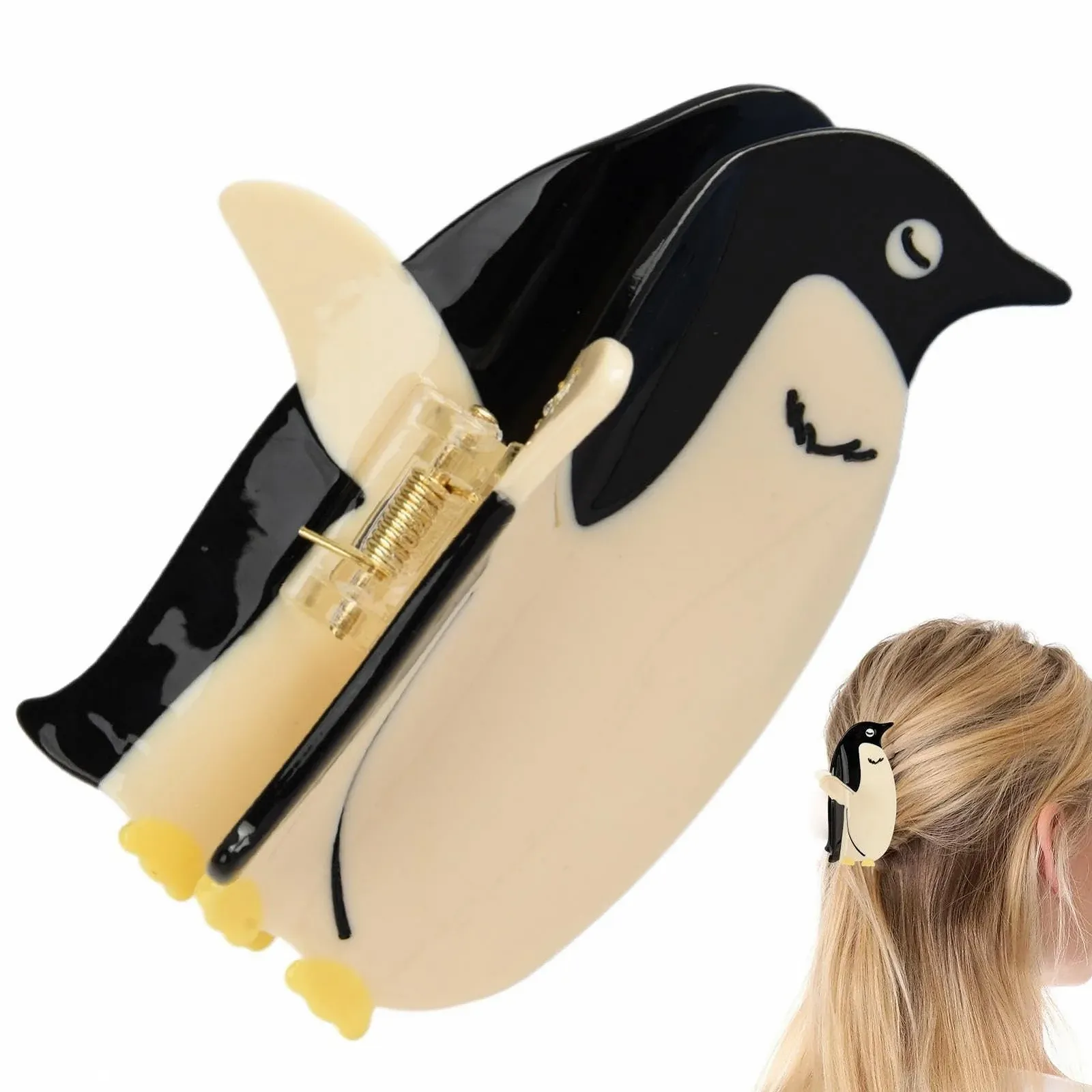 Заколка для волос Форма животных Характеристики Черный, белый, желтый, фото №7 Заколка для волос Форма животных Характеристики Черный, белый, желтый, фото №7