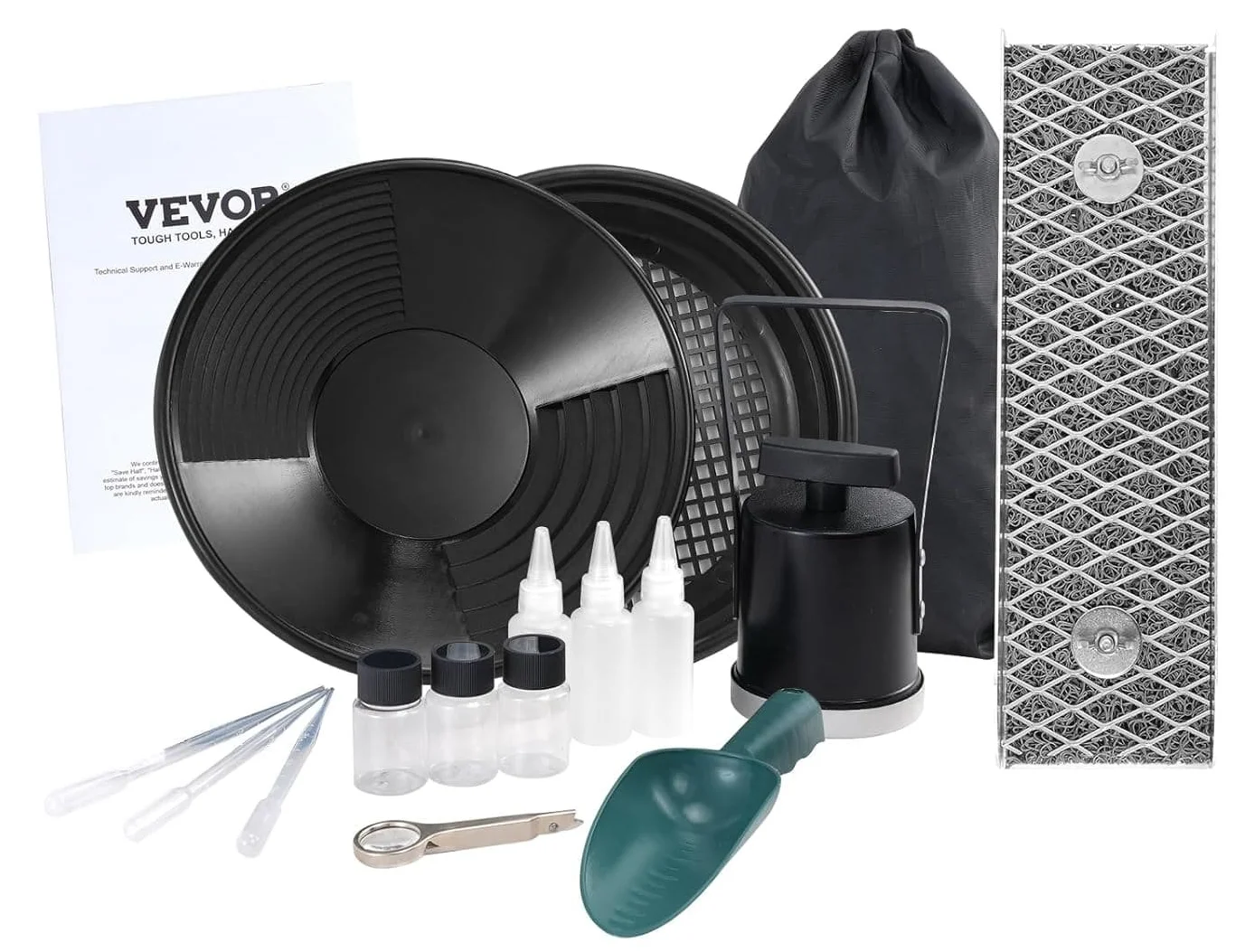 Комплект для промивання золота VEVOR Mini Sluique Box Чорний, фото №1