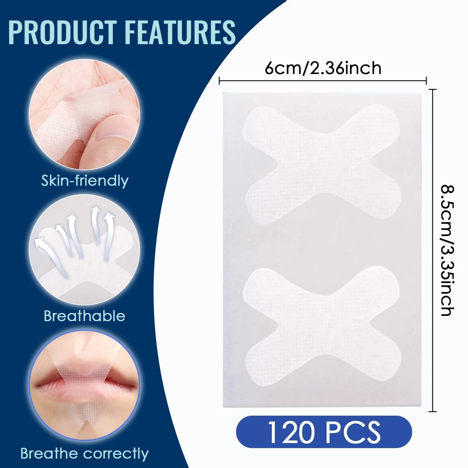 Пластирі від хропіння для рота, 120 шт., фото №3