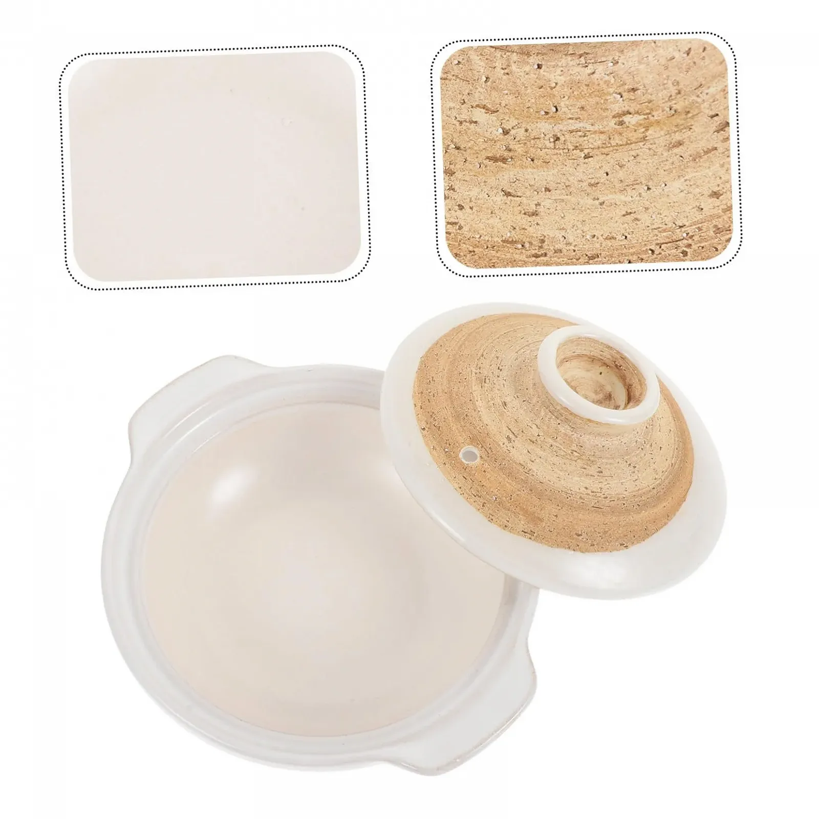 Жаровня Ceramic Керамическая с крышкой Легкая японская глиняная для супов и тушения Термостойкая, фото №6