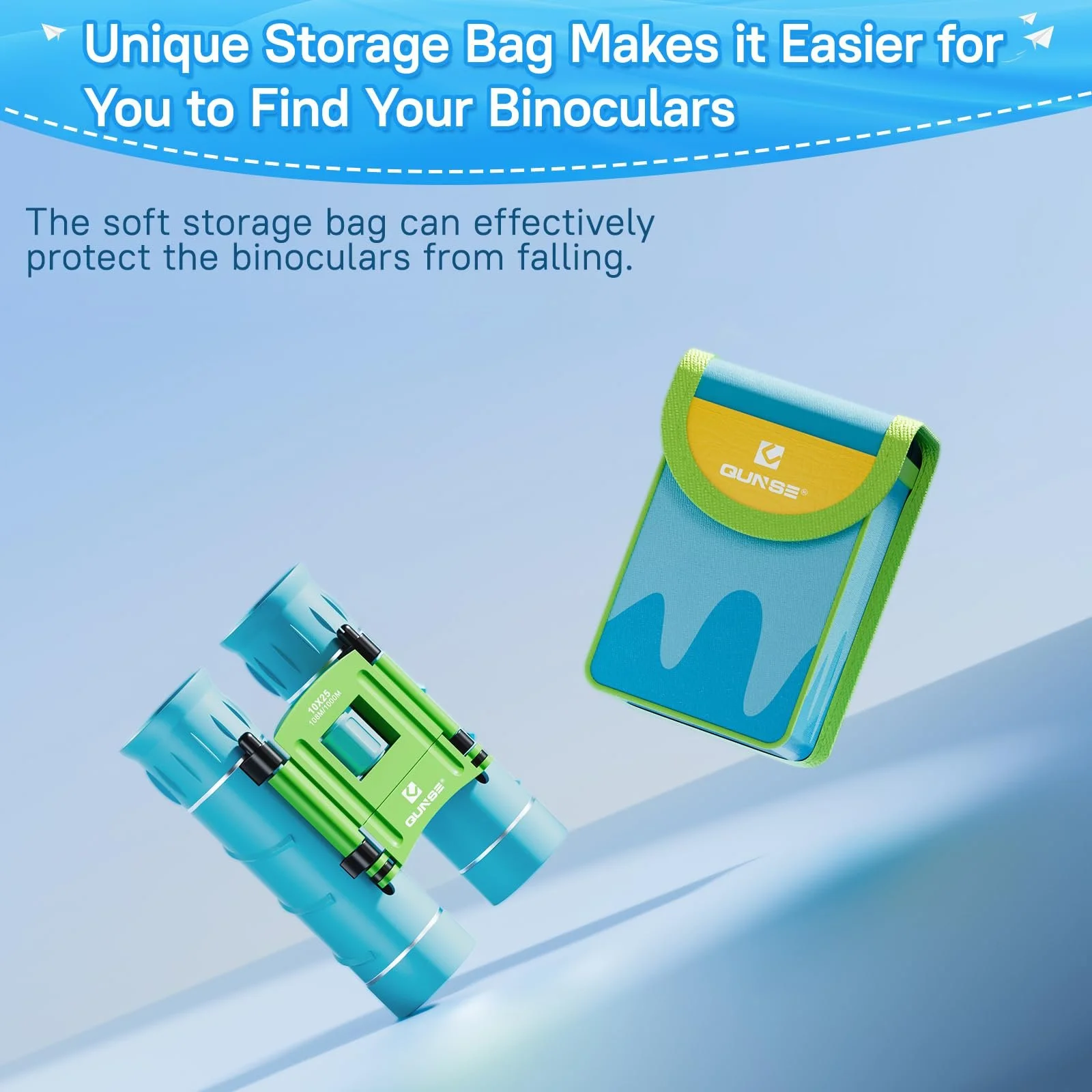 Бінокль QUNSE Mini 10 x 25 Blue Green, фото №3