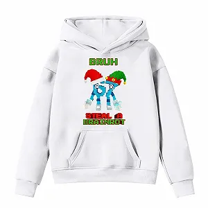 Худи для девочки с цифровой печатью, длинными рукавами и передним карманом, уютный флисовый худи для праздников, вечеринок, зимы и отдыха - Фото 1