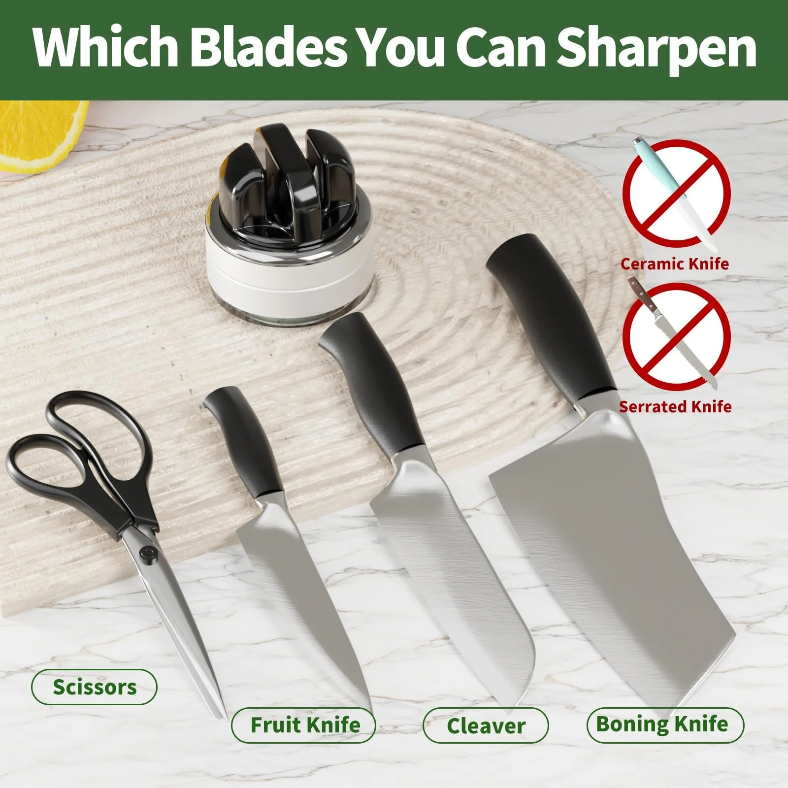 Ручне точило для ножів на присосках професійне 2-рівневе вольфрамове та керамічне V-Slot, фото №6