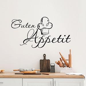 Наклейка на стіну GRAZDesign Кухонні вислови Guten Appetit 57 x 30 см 010 Білий - Фото 1