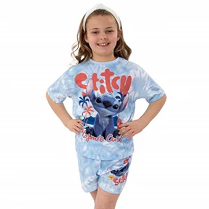 Пижама Disney Lilo and Stitch короткая для девочек synthetic.ua - Фото 1