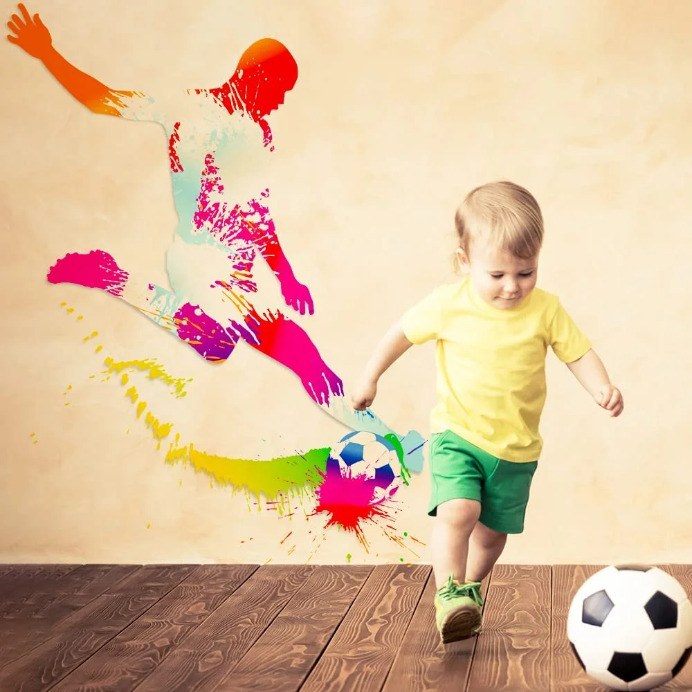 Наклейка для стін LZYMSZ Football Football Player Kick 99 x 155 см (F), фото №4