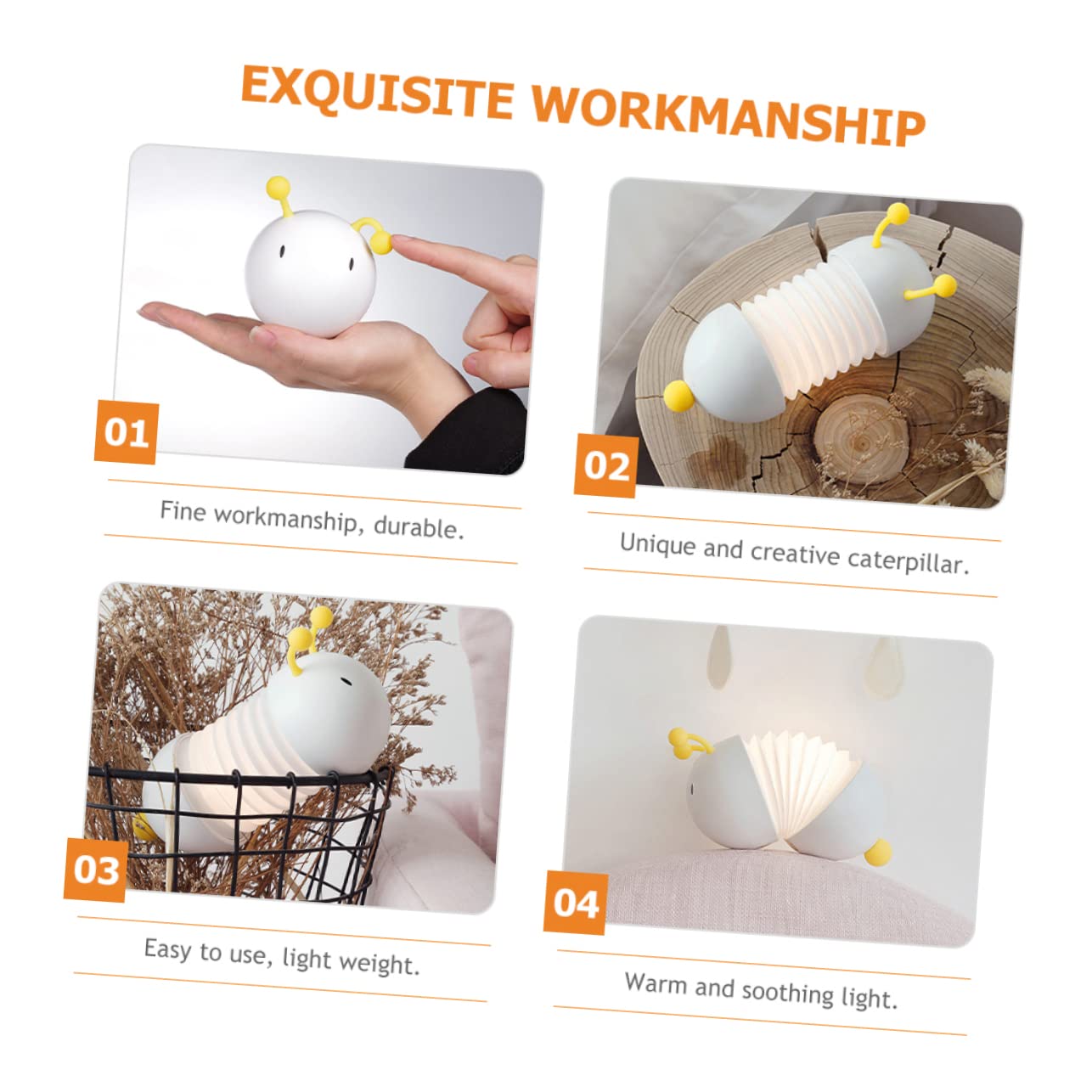 Лампа PRETYZOOM 3 x Настільна Гусениця Декоративна Нічник LED USB, фото №7 Лампа PRETYZOOM 3 x Настільна Гусениця Декоративна Нічник LED USB, фото №7