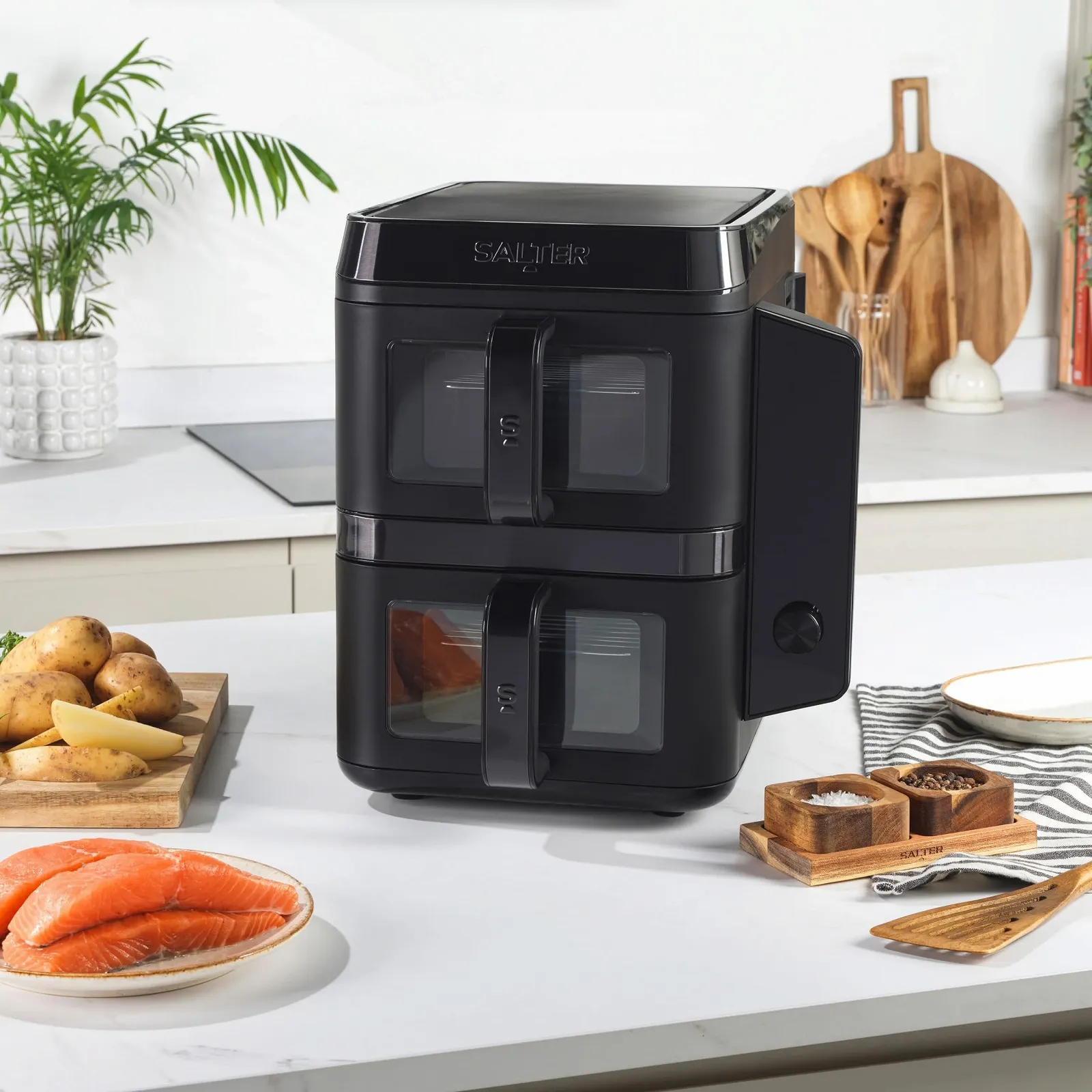 Мультипіч Salter VertiCook View 9 L Double Chamber Vertical 12 Programmes PFAS-Free, фото №3 Мультипіч Salter VertiCook View 9 L Double Chamber Vertical 12 Programmes PFAS-Free, фото №3
