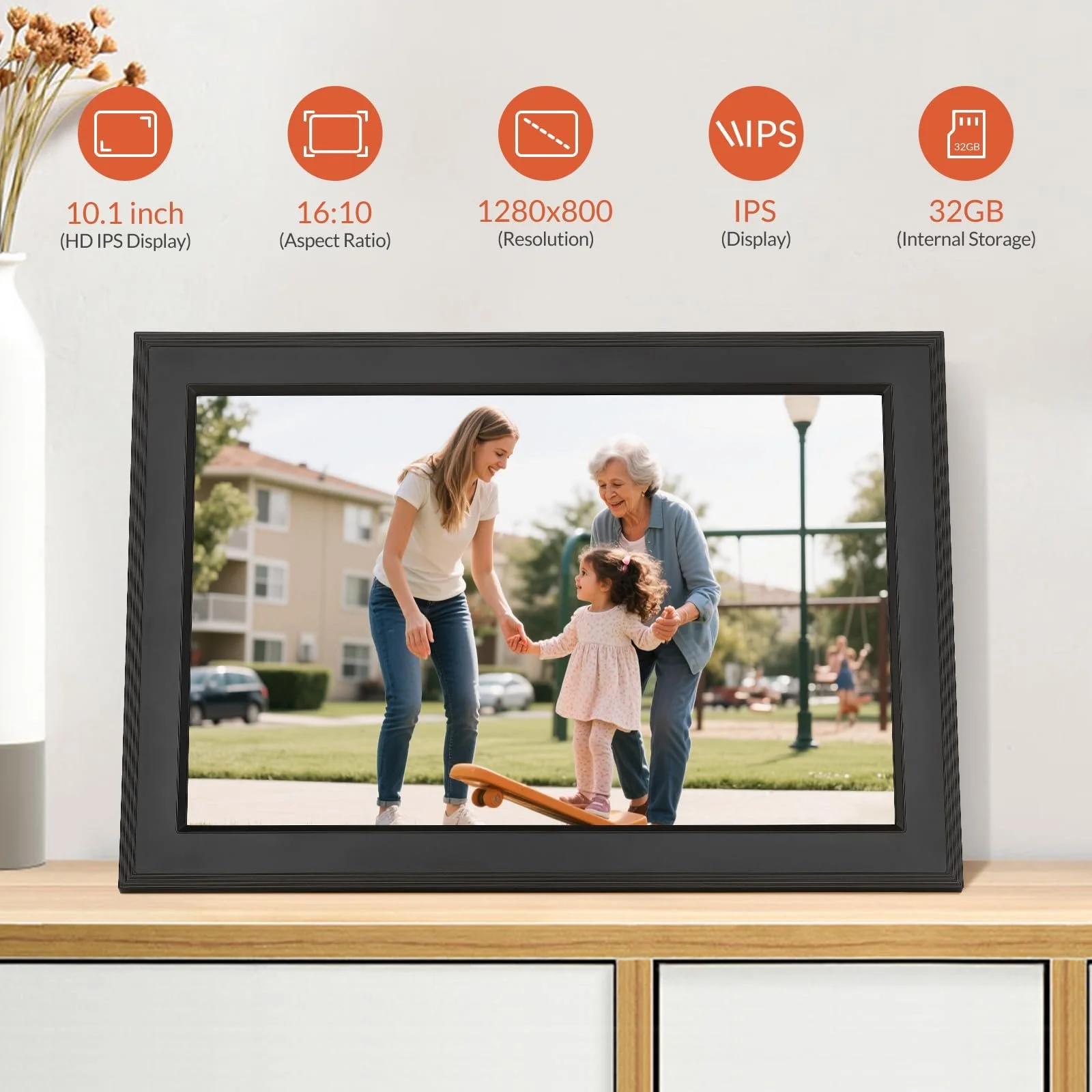 Цифровая фоторамка Bestrip FRAMEO 10.1 дюйма WiFi 32 GB 1280 x 800 IPS LCD Сенсорный экран, фото №3