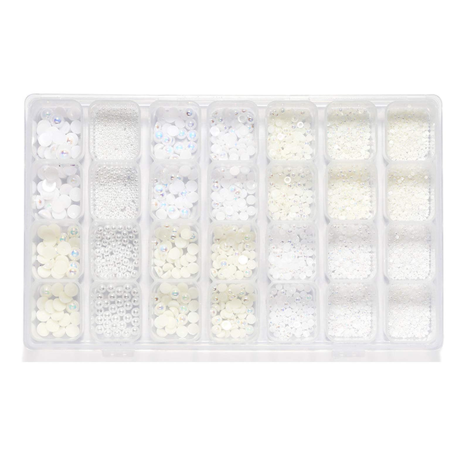 Перли та (1 коробка) Різнокольорові Напівкруглі Перламутрові Імітація Білого, фото №1