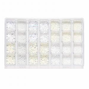 Перли та (1 коробка) Різнокольорові Напівкруглі Перламутрові Імітація Білого - Фото 1