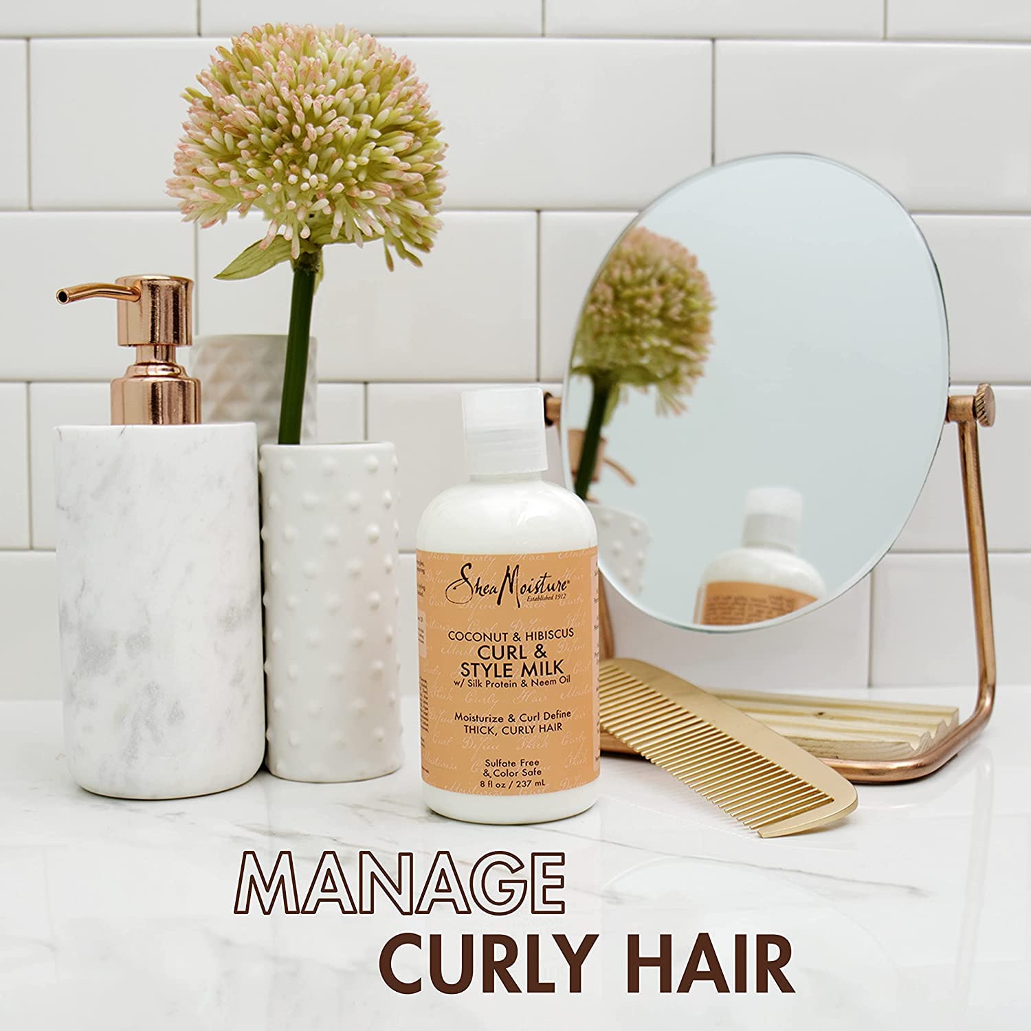 Молочко Shea Moisture Coconut and Hibiscus Curl and Style, фото №9
