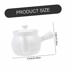 Горшок для приготовления керамический для трав и чая термостойкий с эргономичной ручкой synthetic.ua - Фото 1