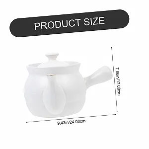 Горшок для приготовления керамический для трав и чая термостойкий с эргономичной ручкой synthetic.ua - Фото 1