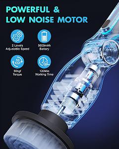 Электрическая щетка Hoofun 8 насадок 137 см регулируемая ручка IPX7 synthetic.ua - Фото 1