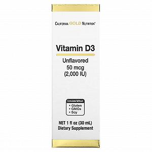 Витамин D3 California Gold Nutrition Vitamin Unflavored 2,000 IU 30 ml - Фото 1