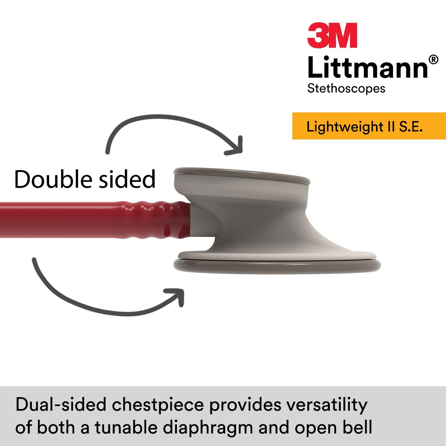 Стетоскоп 3M Littmann Lightweight II S.E. 71см Бордовий, фото №4