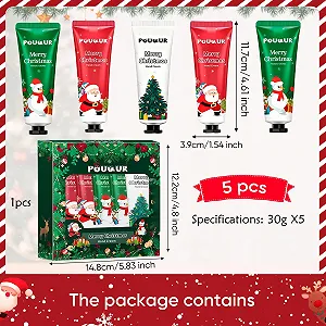 Набір кремів для рук Різдвяний, Міні-набір кремів для рук, 5 штук кремів для догляду за руками synthetic.ua - Фото 1