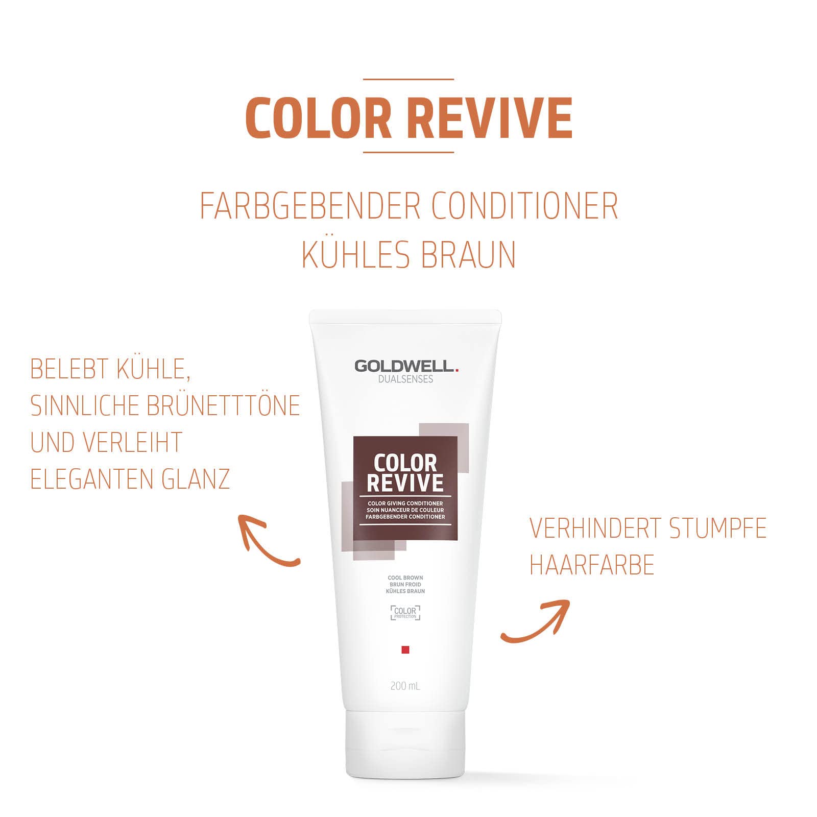Кондиціонер Goldwell Dualsenses Color Revive Cool Brown Для всіх брюнеток 200 мл, фото №2