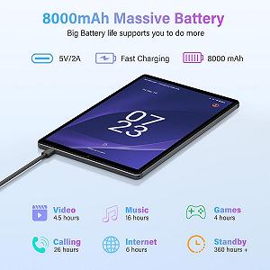 Планшет 10.4 "WUXGA+ RUSHAR T181 12+24/256Gb 4G 2-SIM 8 ядер Android 14 8000 mAh Grey synthetic.ua - Фото 1