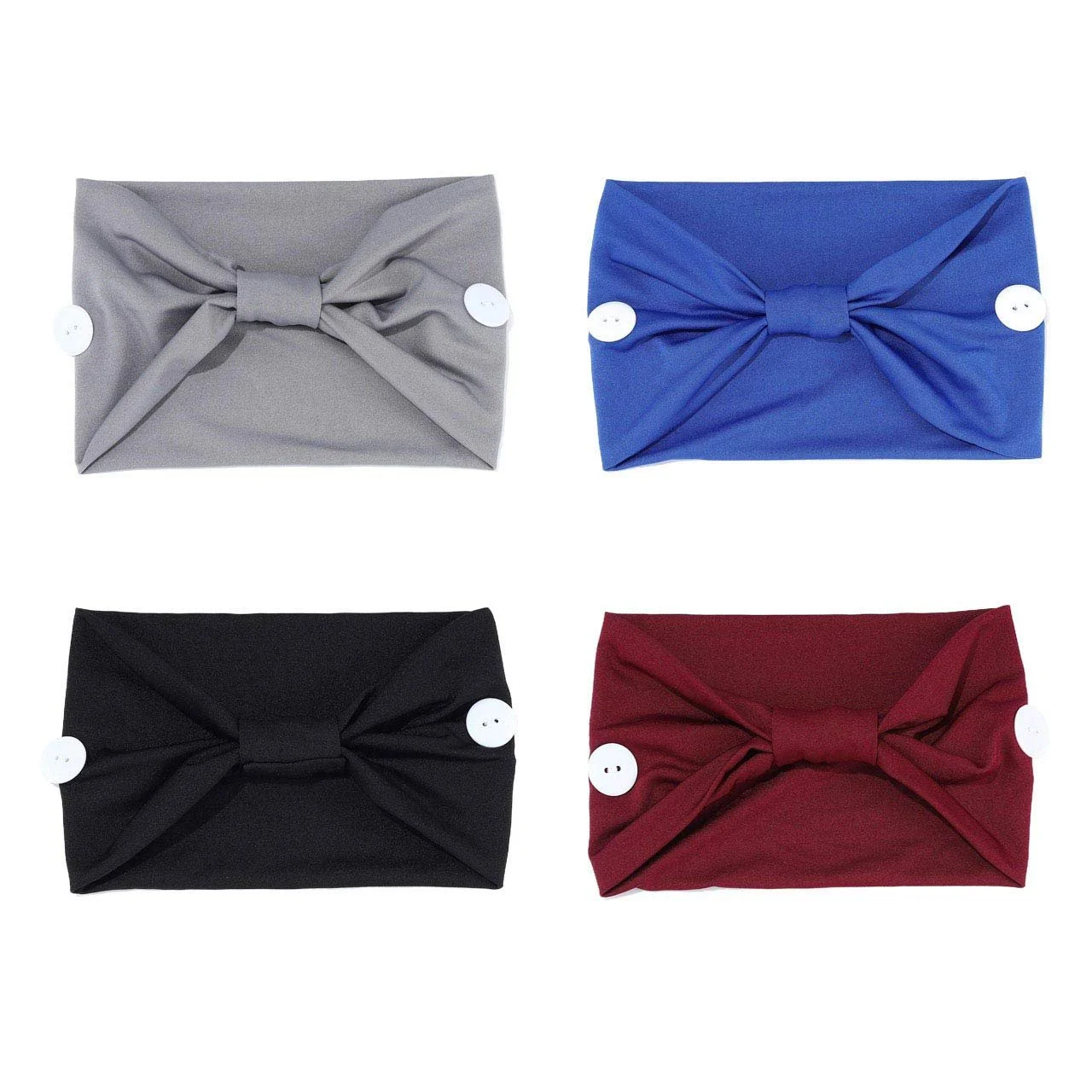 Пов'язка на голову широка з ґудзиками IYOU Спортивна для йоги Чорний (Набір з 4 штук), фото №5 Пов'язка на голову широка з ґудзиками IYOU Спортивна для йоги Чорний (Набір з 4 штук), фото №5