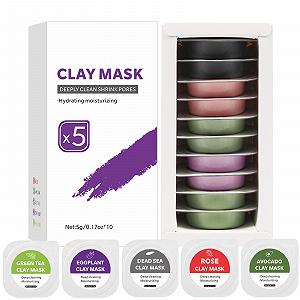 Маска Глиняная Soleneva Набор 10 шт Зеленый Чай, Баклажан, Роза, Грязь Мертвого Моря, Авокадо - Фото 1