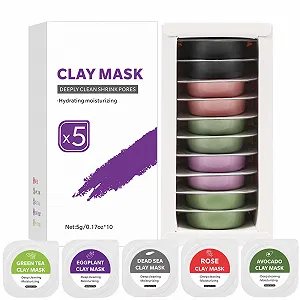 Маска Глиняная Soleneva Набор 10 шт Зеленый Чай, Баклажан, Роза, Грязь Мертвого Моря, Авокадо - Фото 1