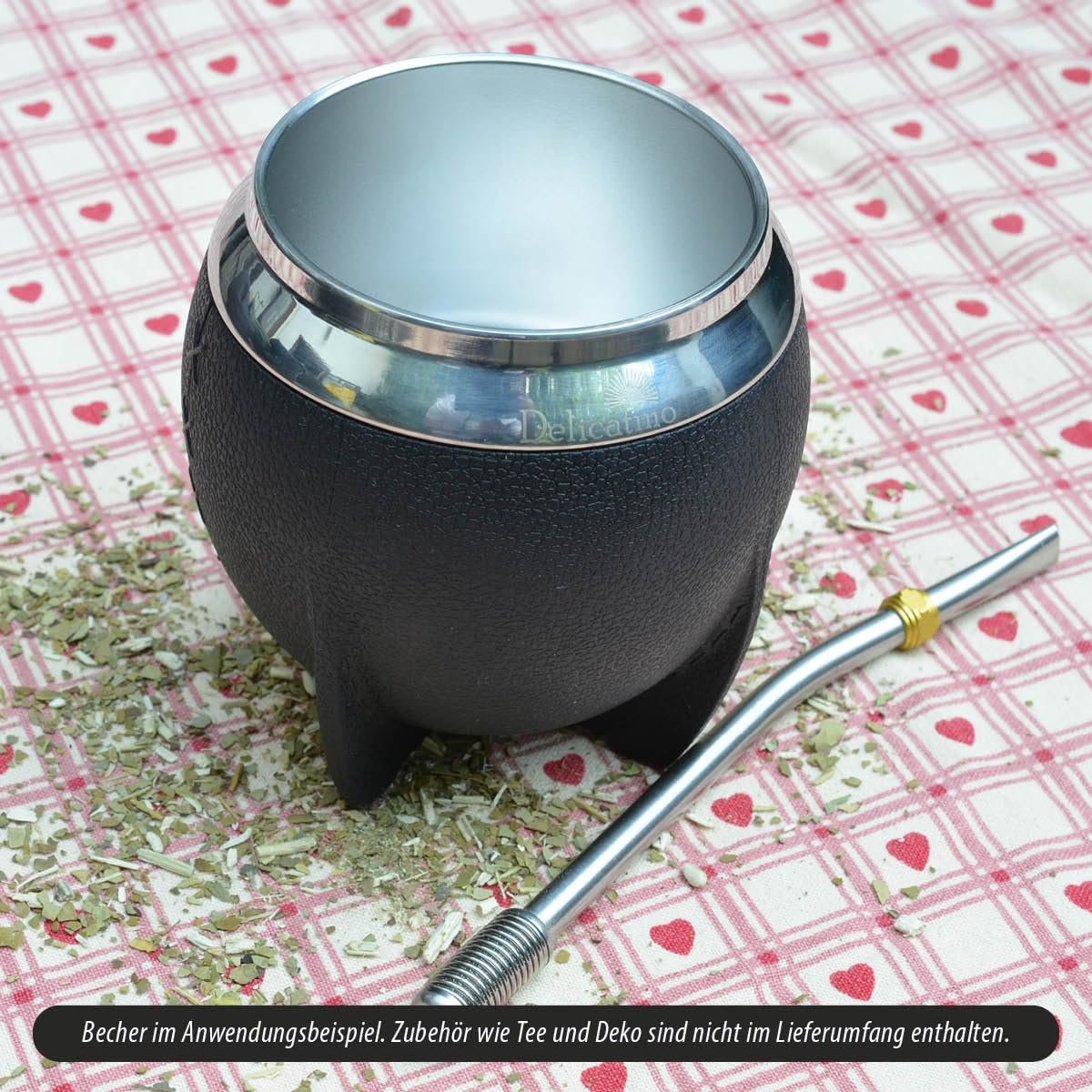 Мате Кухоль Campo Нержавіюча Сталь 200 мл, Зовнішня частина з пластику без BPA, Чорний, фото №6