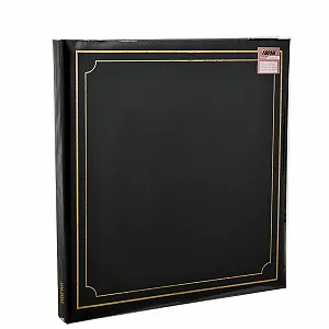 Фотоальбом Arpan Extra-Large 32x26 см самоклеящийся 24 листа/48 страниц обложка из искусственной кожи на болтах - Черный - Фото 1