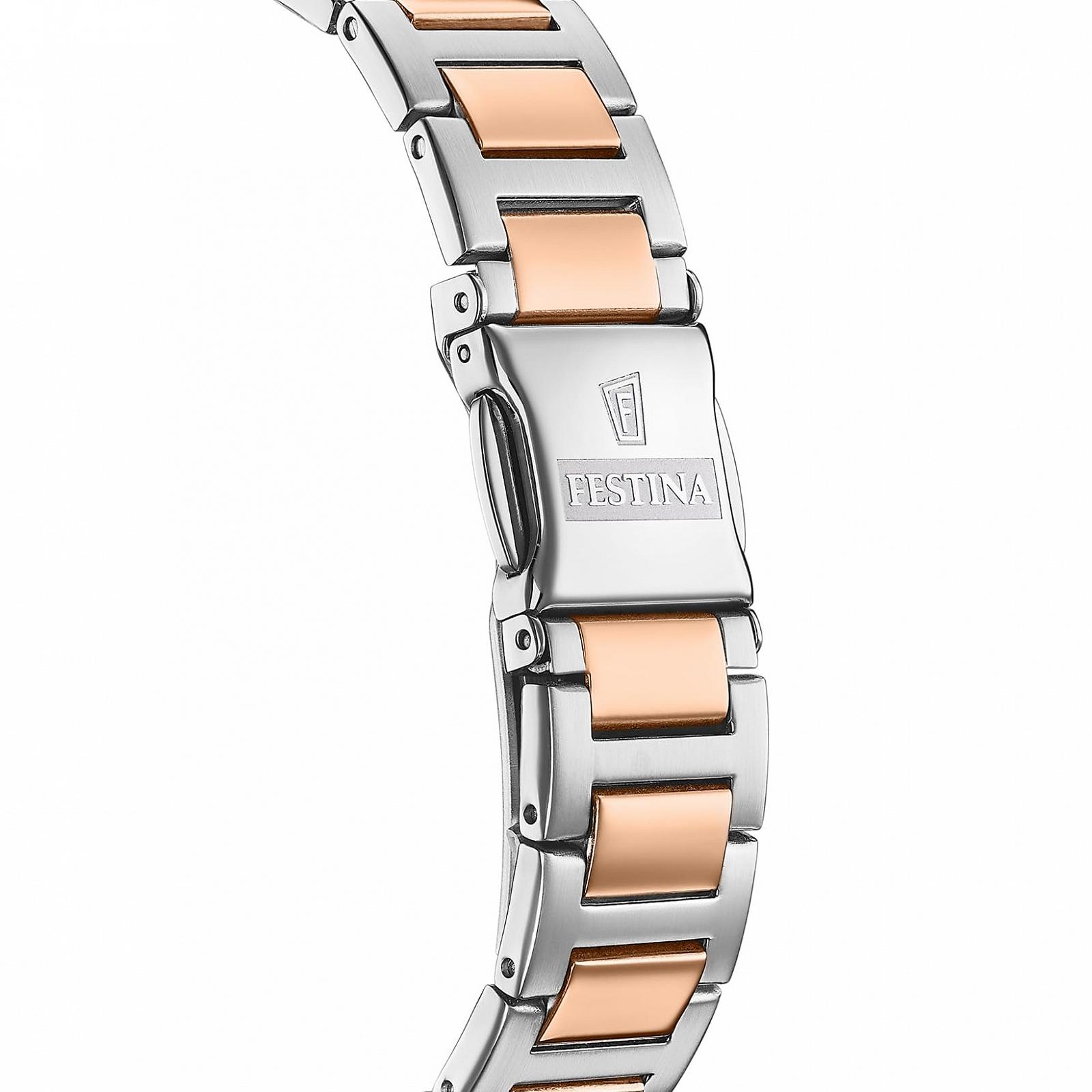 Женские аналоговые часы Festina F20620/1 Кварцевые Серебристо-серый/розовое золото, Браслет, фото №3