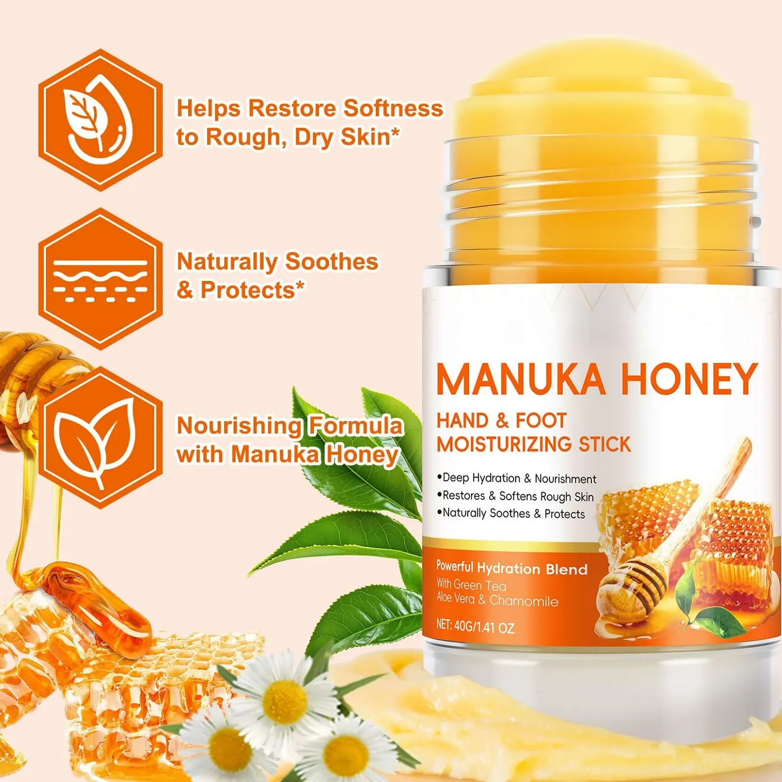 Стик для ухода за ногами Manuka Honey Foot Care Stick с медом манука и маслом ши увлажняющий, фото №2