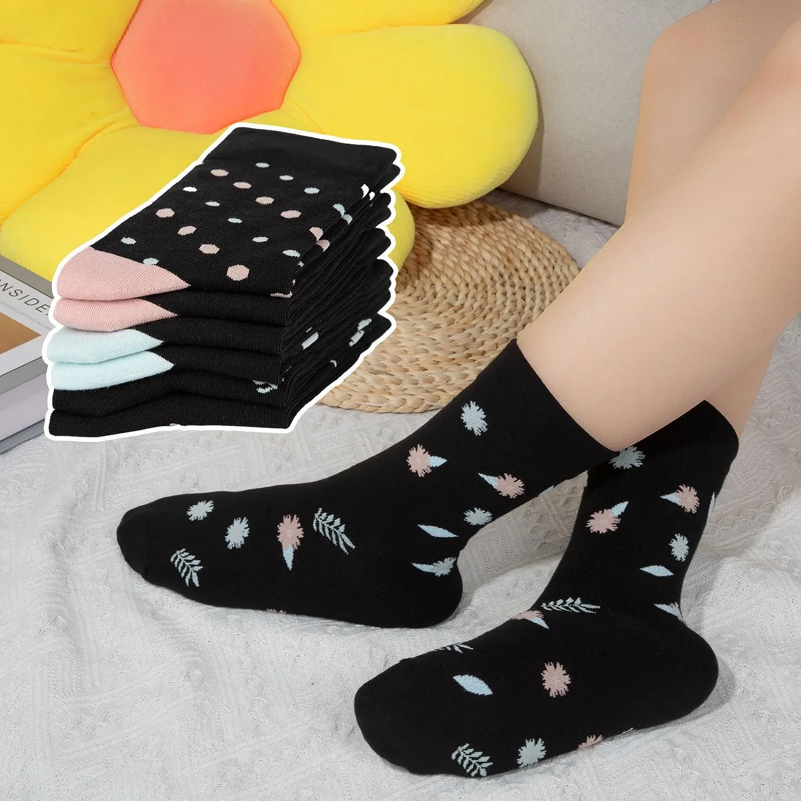 Носки из бамбука Женские Цветные Дышащие - 6 пар, фото №5