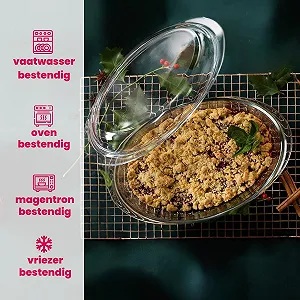 Кастрюля для запекания Стеклянная Термостойкая Овальная с крышкой 28 x 19 см 4 л цена на synthetic.ua - Фото 1 Кастрюля для запекания Стеклянная Термостойкая Овальная с крышкой 28 x 19 см 4 л synthetic.ua - Фото 1