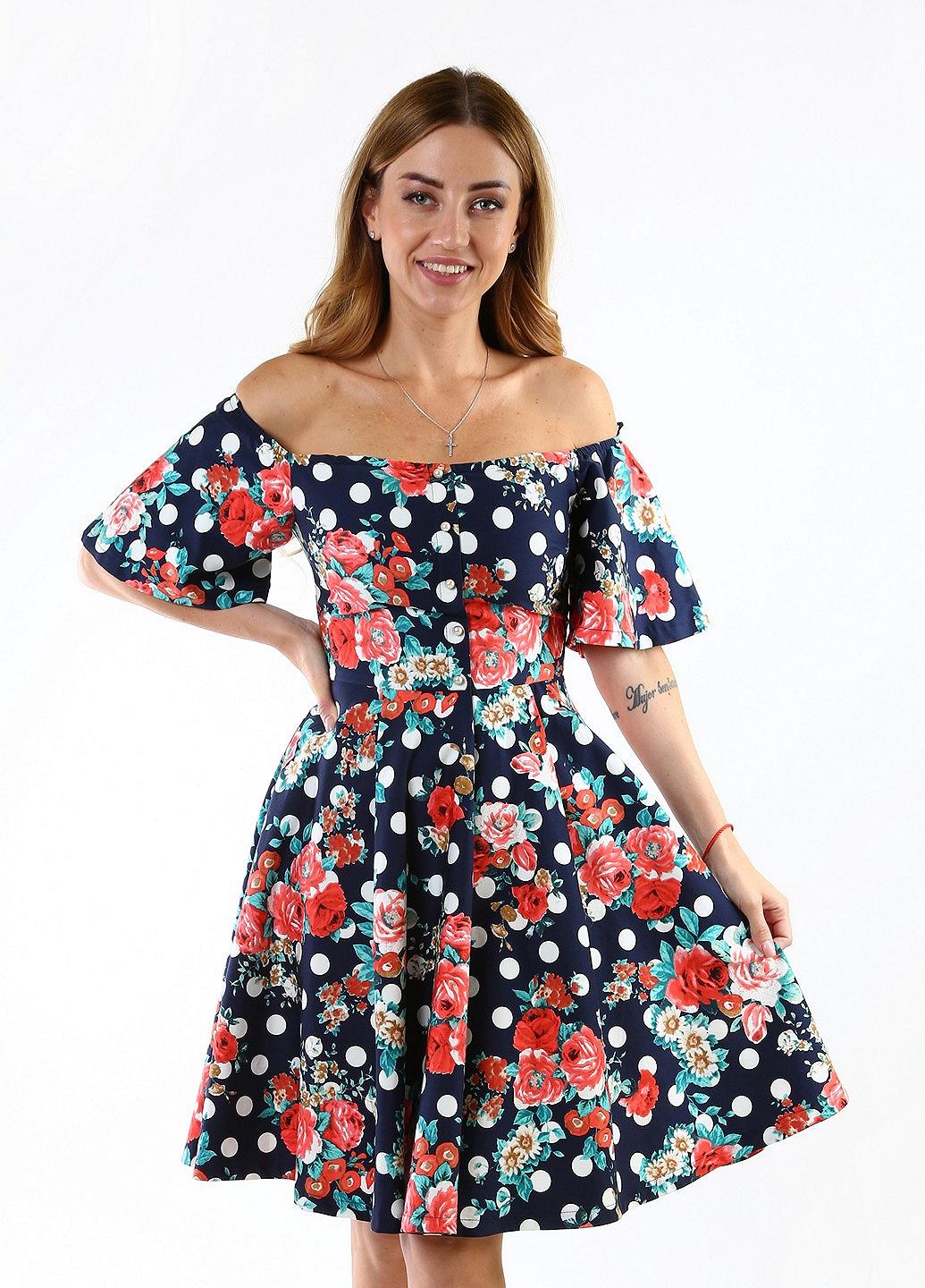 Платье Clariee 36 Синий (POA-3268-40-Navy-blue), фото №1