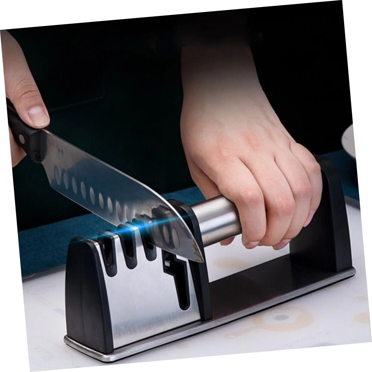 Точилка для ножів та ножиць ручна Zerodeko Ергономічний дизайн, фото №9