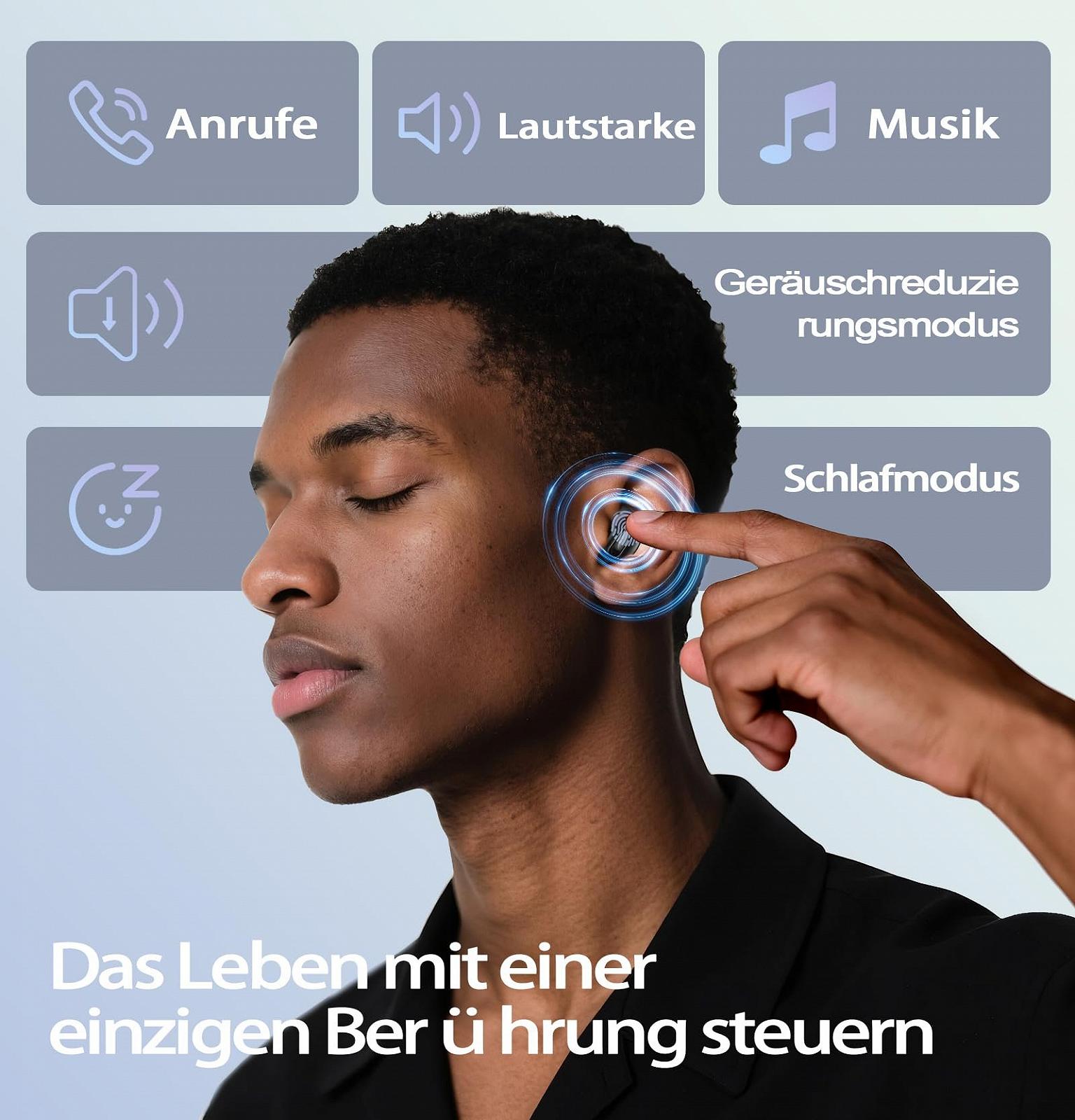 Навушники Bluetooth, Sleep Headphones, Бездротові навушники Bluetooth 5.4 з 4 мікрофонами ANC+ENC 48 год, Hi-Fi звук, сенсорне керування, IPX7 водонепроникні, зручні для тих, хто спить на боці, фото №6