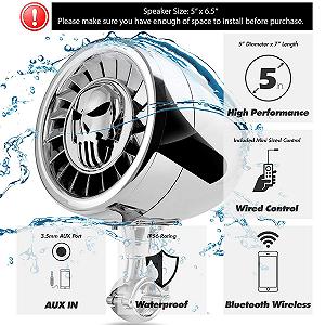 Динамик Aileap 5-дюймовый Водонепроницаемый Bluetooth Стерео системы с мощным басом для лодок с AUX MP3 USB Идеально для Harley Motorcycles ATV/UTV/RZR Хромированный цена на synthetic.ua - Фото 1 Динамик Aileap 5-дюймовый Водонепроницаемый Bluetooth Стерео системы с мощным басом для лодок с AUX MP3 USB Идеально для Harley Motorcycles ATV/UTV/RZR Хромированный synthetic.ua - Фото 1