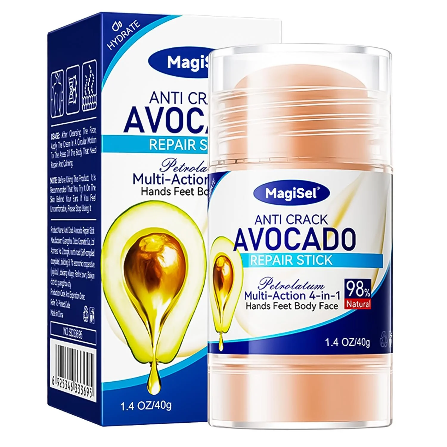 Крем-стик для ног Avocado увлажняющий против трещин для сухой кожи и пяток 40 г, фото №8