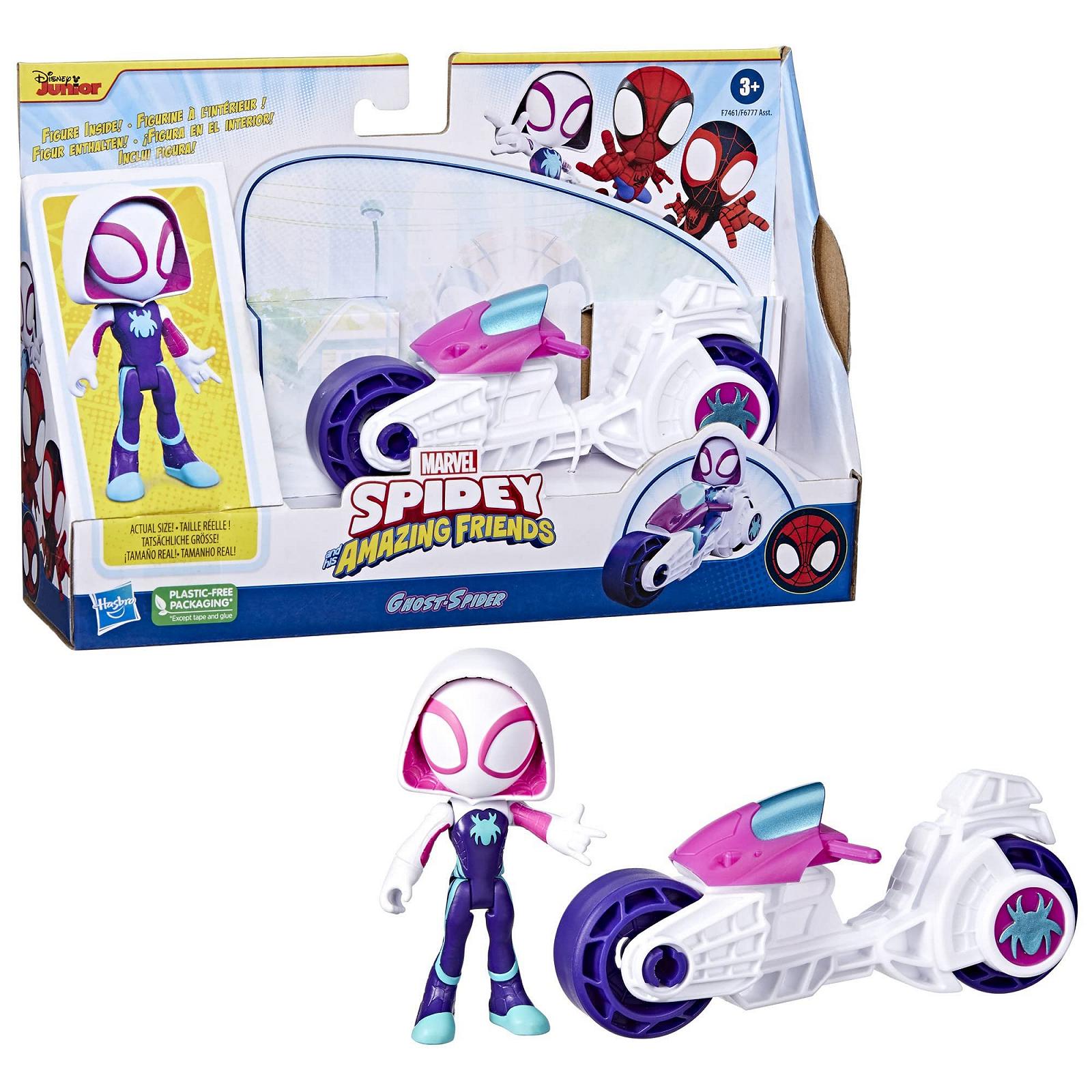 Мотоцикл Hasbro Spidey and his fantastic friends с фигуркой Ghost Spider F7461, фото №5