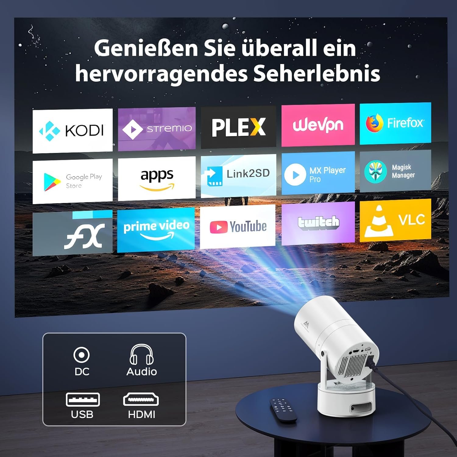 Проектор AUBOR MENTECH X3 4K Wi-Fi Bluetooth Android 11, фото №5