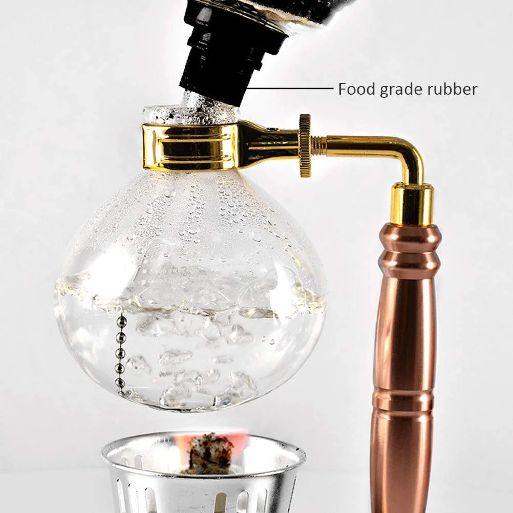 Сифонная кофеварка ручная, термостойкое стекло, вакуумная капельная система, фото №4