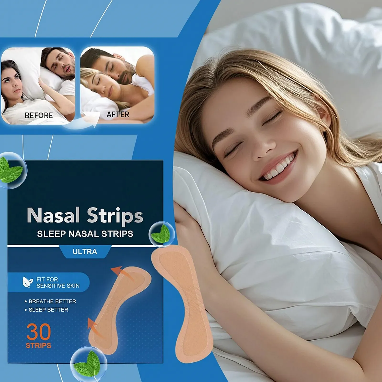 Носовые накладки от храпа 30 респираторных патчей для улучшения сна., фото №3 Носовые накладки от храпа 30 респираторных патчей для улучшения сна., фото №3