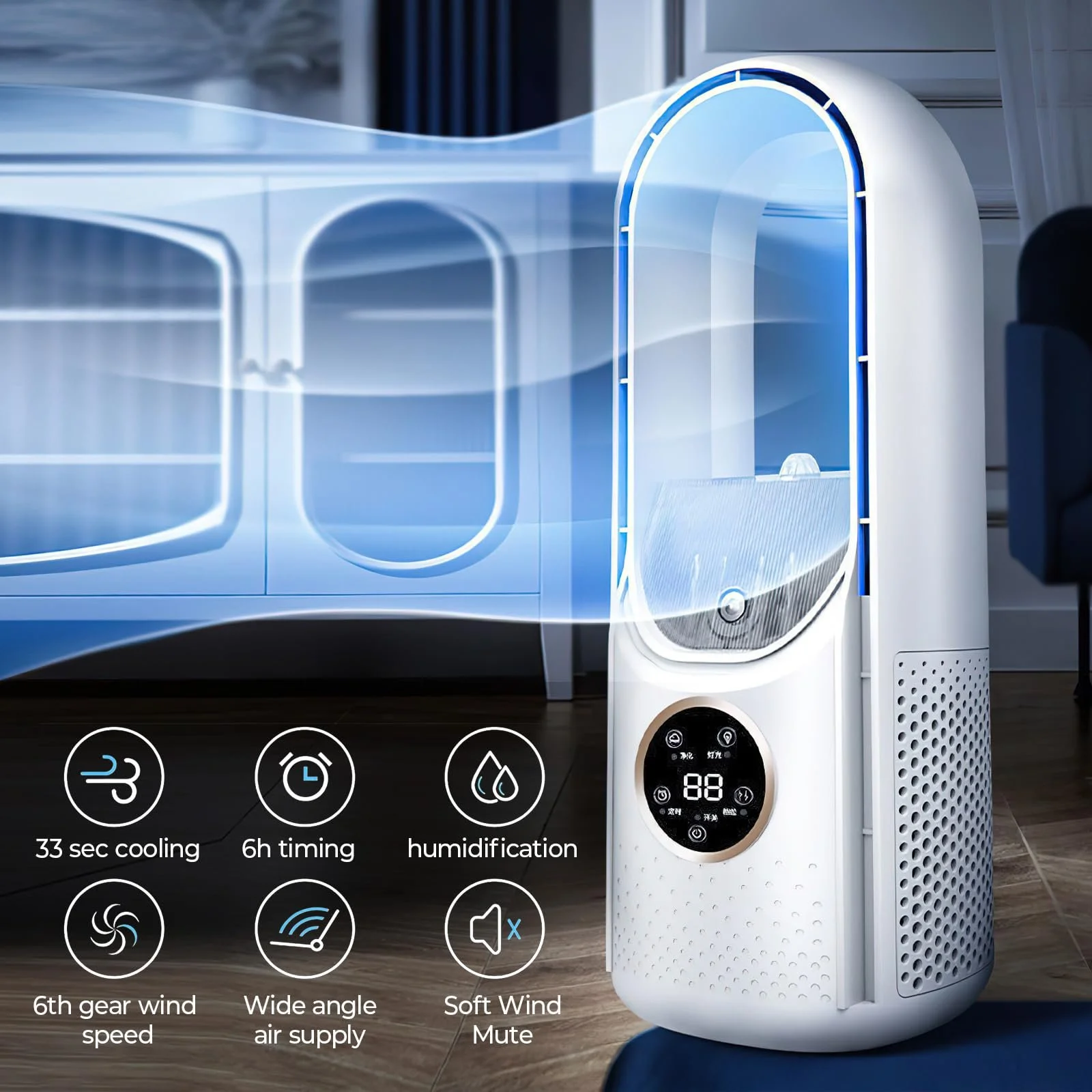 Настольный охладитель воздуха OWJHE 6 уровней скорости Белый, фото №1