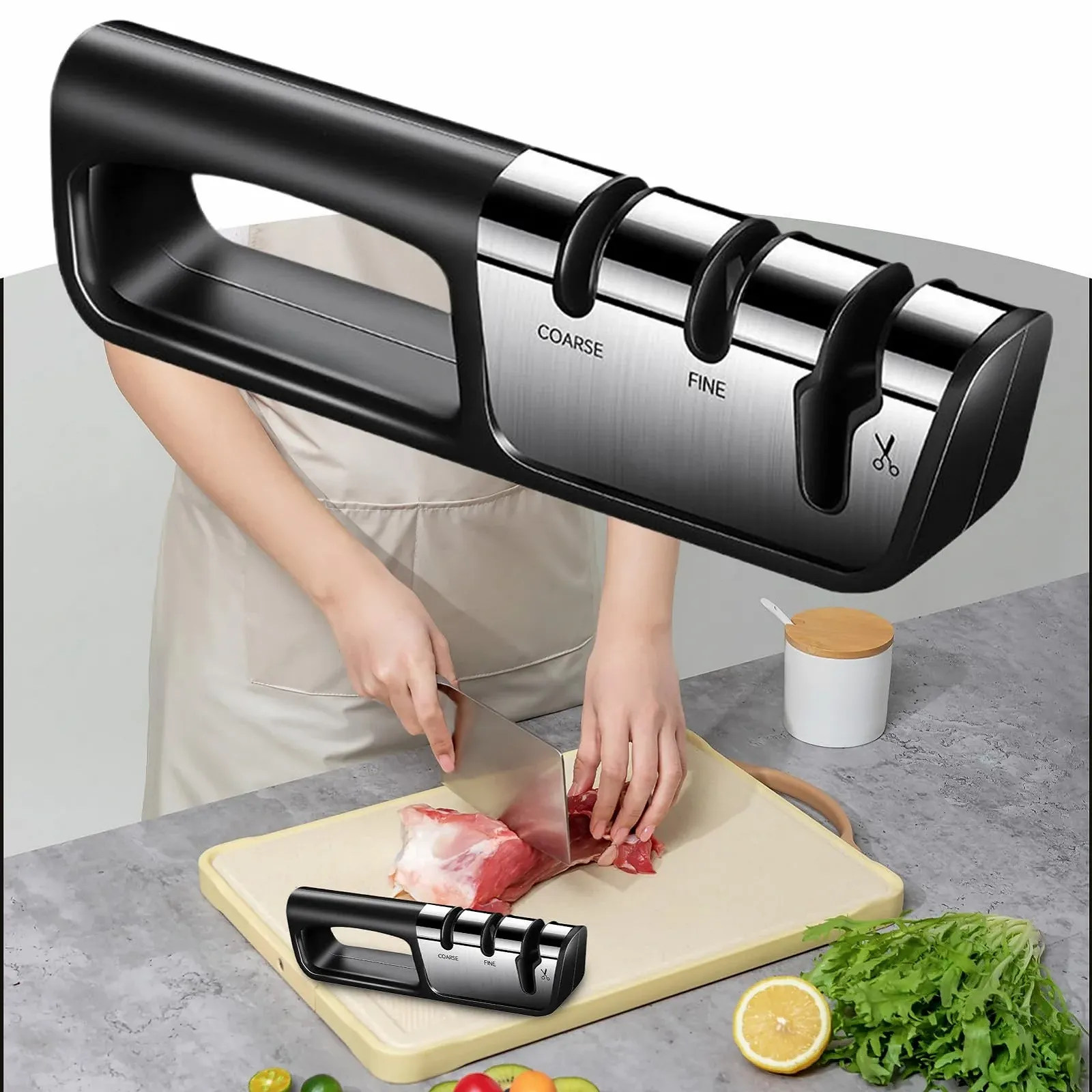 Точило для ножів Chef Cutter Sharpener 3-ступінчасте професійне, фото №3 Точило для ножів Chef Cutter Sharpener 3-ступінчасте професійне, фото №3