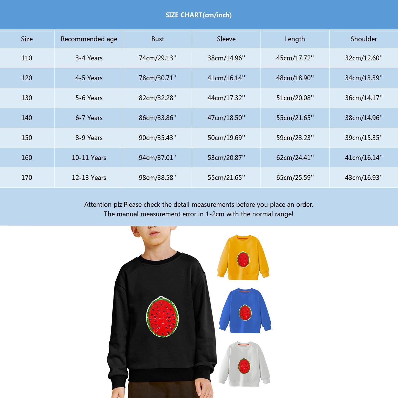 Худи для мальчиков и девочек, свитшот, пуловер, весна, разноцветные блестки, большой, детский, длинные рукава, детский мультяшный арбузный узор, пуловер Digger 98, фото №6