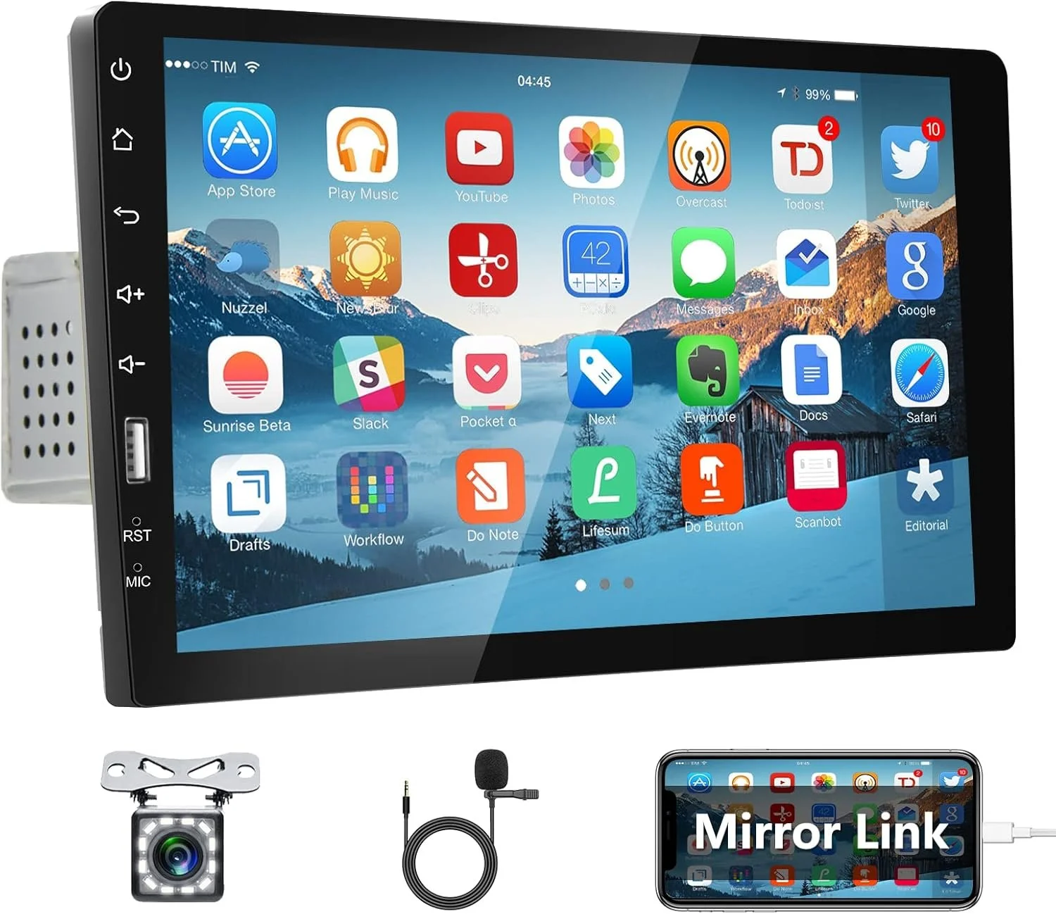 Автомагнитола Hikity / 9" / Сенсорная / Bluetooth / FM / USB / AUX / 1DIN, фото №1