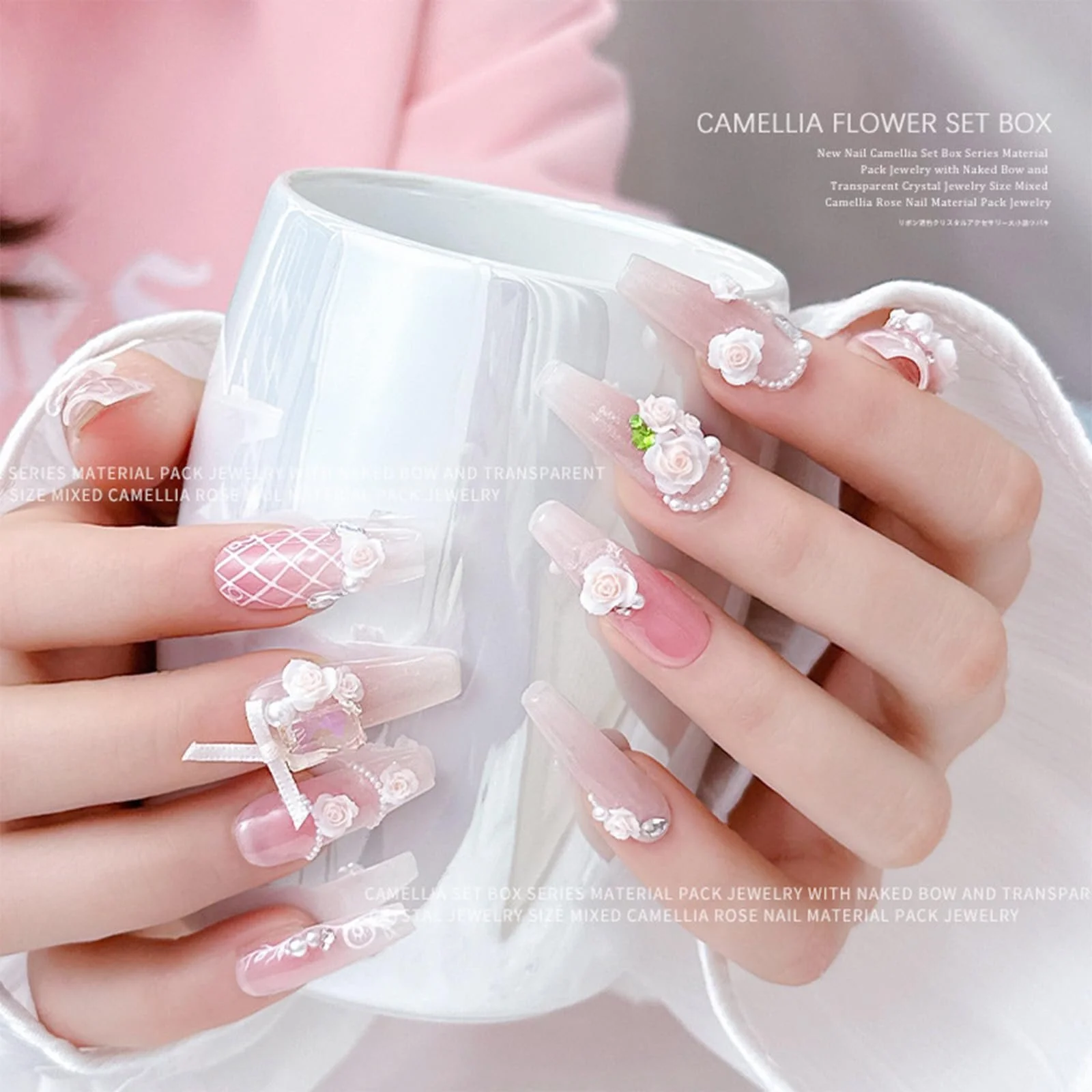 Стразы 3D Цветы Жемчугом для ногтей Искусство смешанные украшения, фото №3